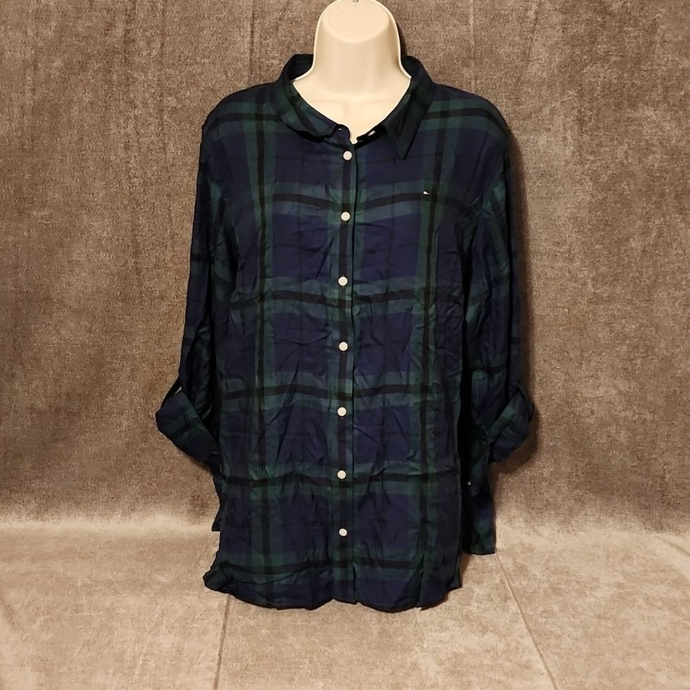 Tommy Hilfiger Plus Size Plaid Utility Shirt